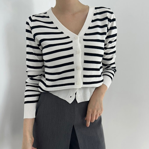 Title 4, Autumn Soft Sticky Striped Sweater Top