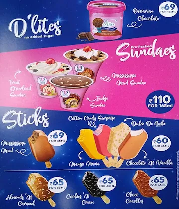 Baskin Robbins menu 