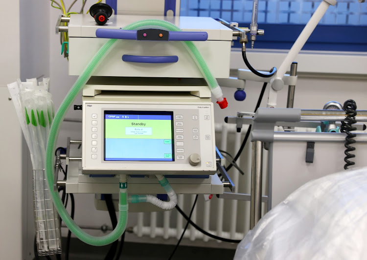 A special artificial respiration device in an intensive care unit where patients with the coronavirus disease (Covid-19) could be treated in Hanau, Germany, on March 17, 2020.