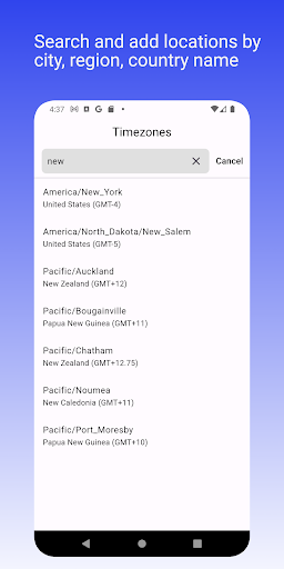 Screenshot World Time Zones Converter