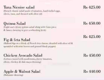 Parthas Cafe menu 