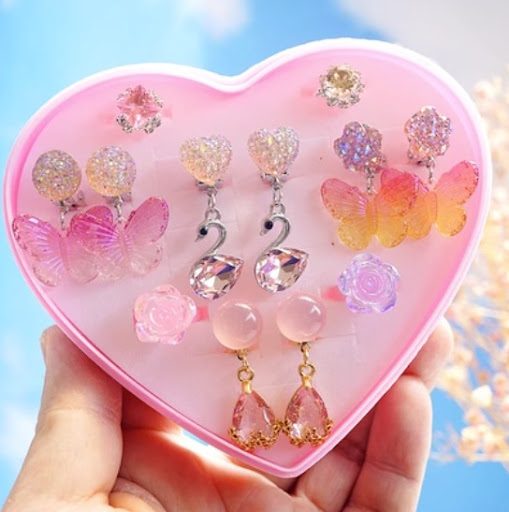 Title 21, Girls Childrens Gem Swan Ear Ornaments