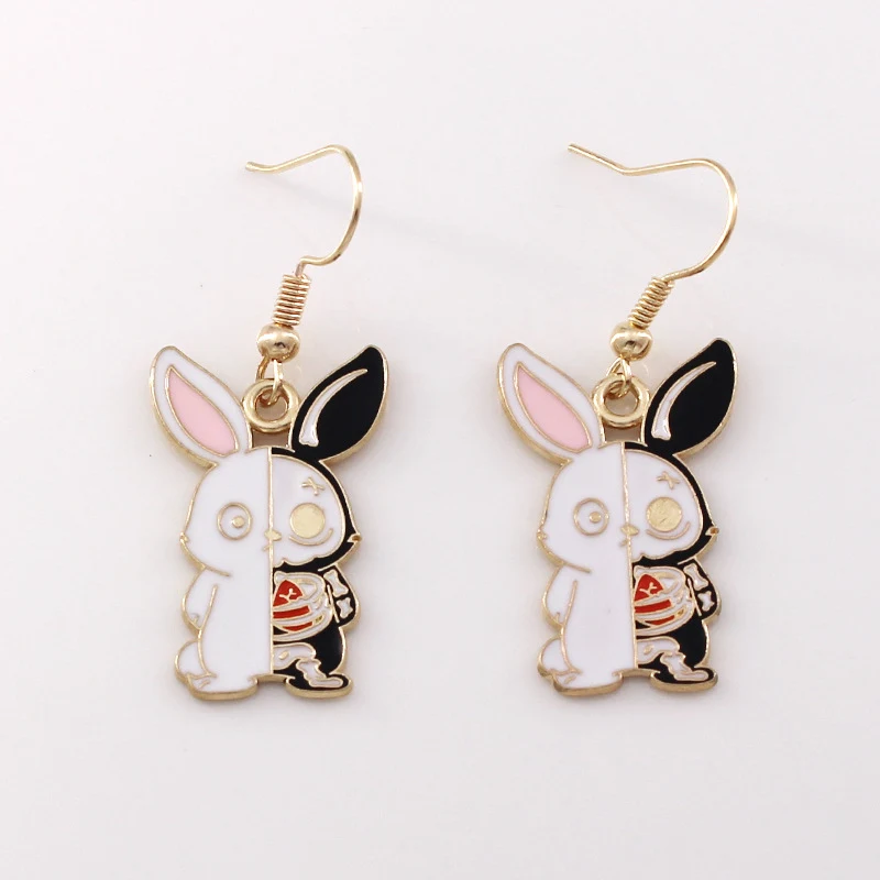 Brincos de animais fofos e cartoonizados, liga com gotas de óleo, perfeitos para adicionar um toque divertido e charmoso ao seu visual diário.