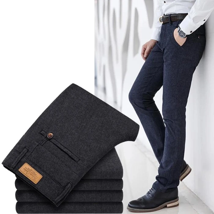 Heren zakelijke casual broek met rechte pijpen, comfortabel en stijlvol, ideaal voor werk en vrije tijd, moderne pasvorm en veelzijdigheid.