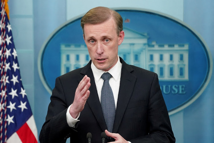 FILE PHOTO: US national security adviser Jake Sullivan speaks to reporters during a press briefing at the White House in Washington, US, July 11 2022. REUTERS/Kevin Lamarque/File Photo