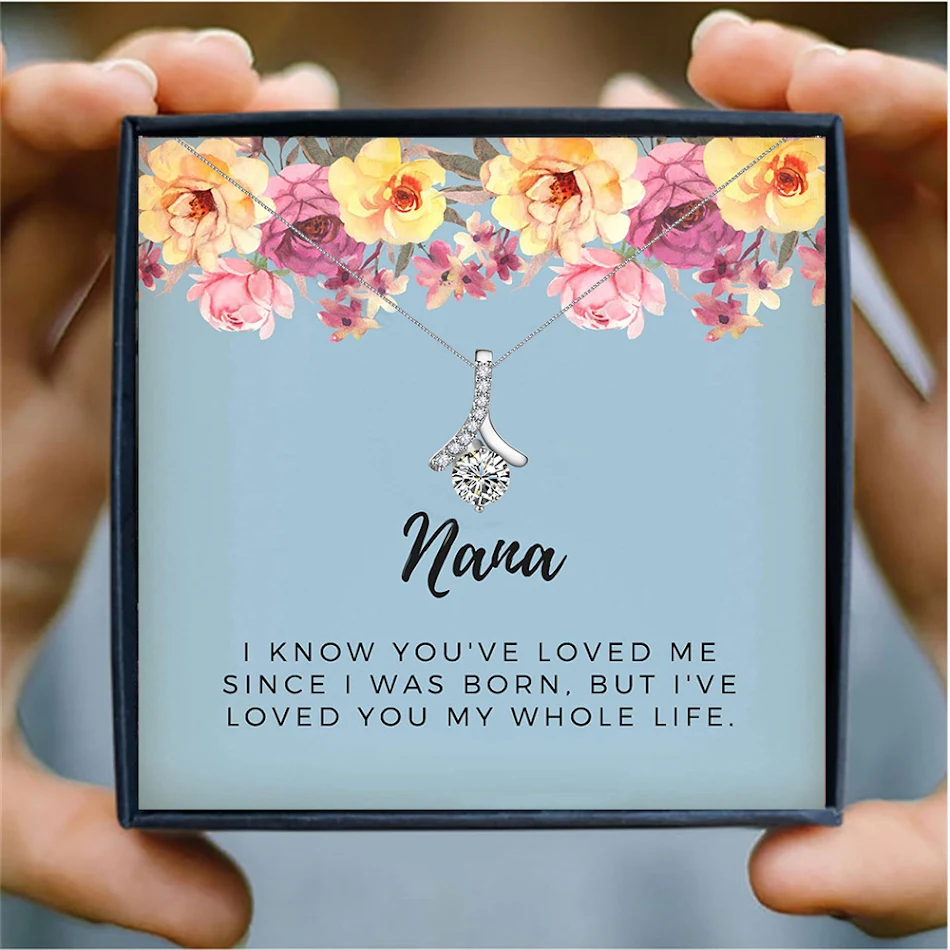 Vierbladig klaver geluksketting Moederdag cadeau Geschenkdoos voor geluk en liefde op de dag van de moeder.