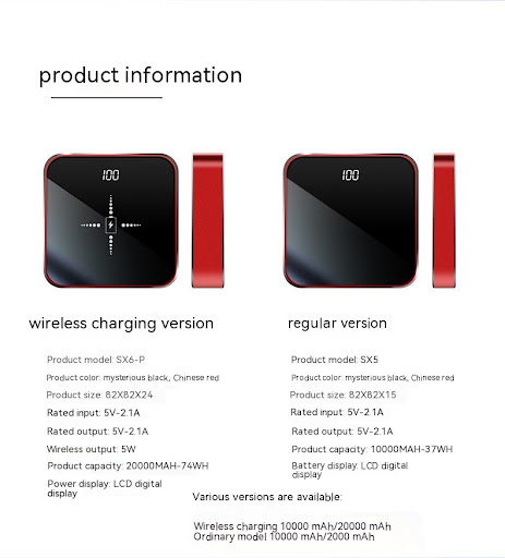 Title 5, Mini Power Bank Large Capacity Double Face Mirr...