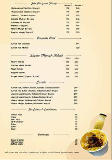 The Biryani Company menu 