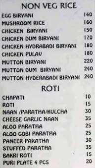 Hotel Sai Satvik menu 1