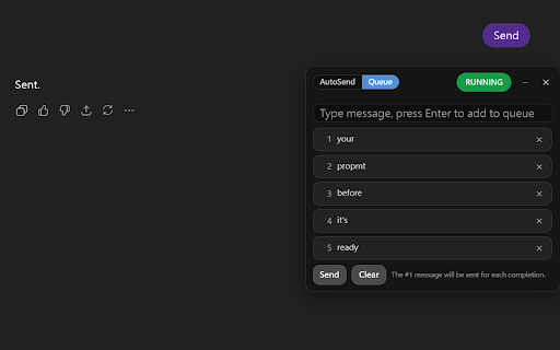 AutoSend & Prompt Queuing for ChatGPT screenshot 2