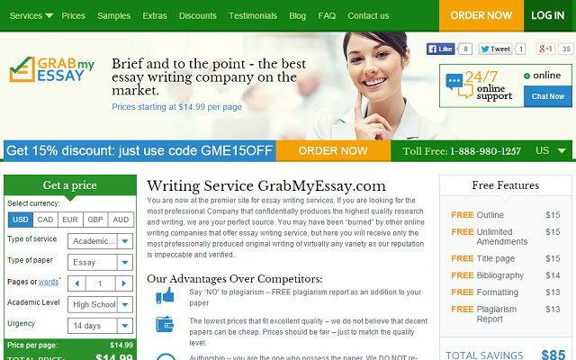 GrabMyEssay chrome extension