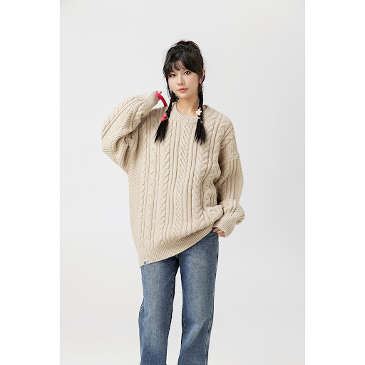 Title 11, Japanese-style Retro Brocade Round Neck Sweater...