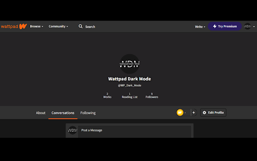 Wattpad Dark Mode