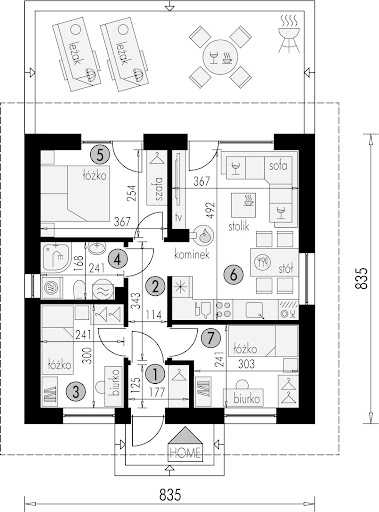 Dom Parterowy 28 - Rzut parteru