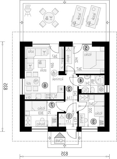 Dom Parterowy 28 - Rzut parteru