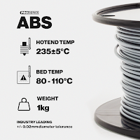 Gray PRO Series ABS Filament - 1.75mm (1kg)