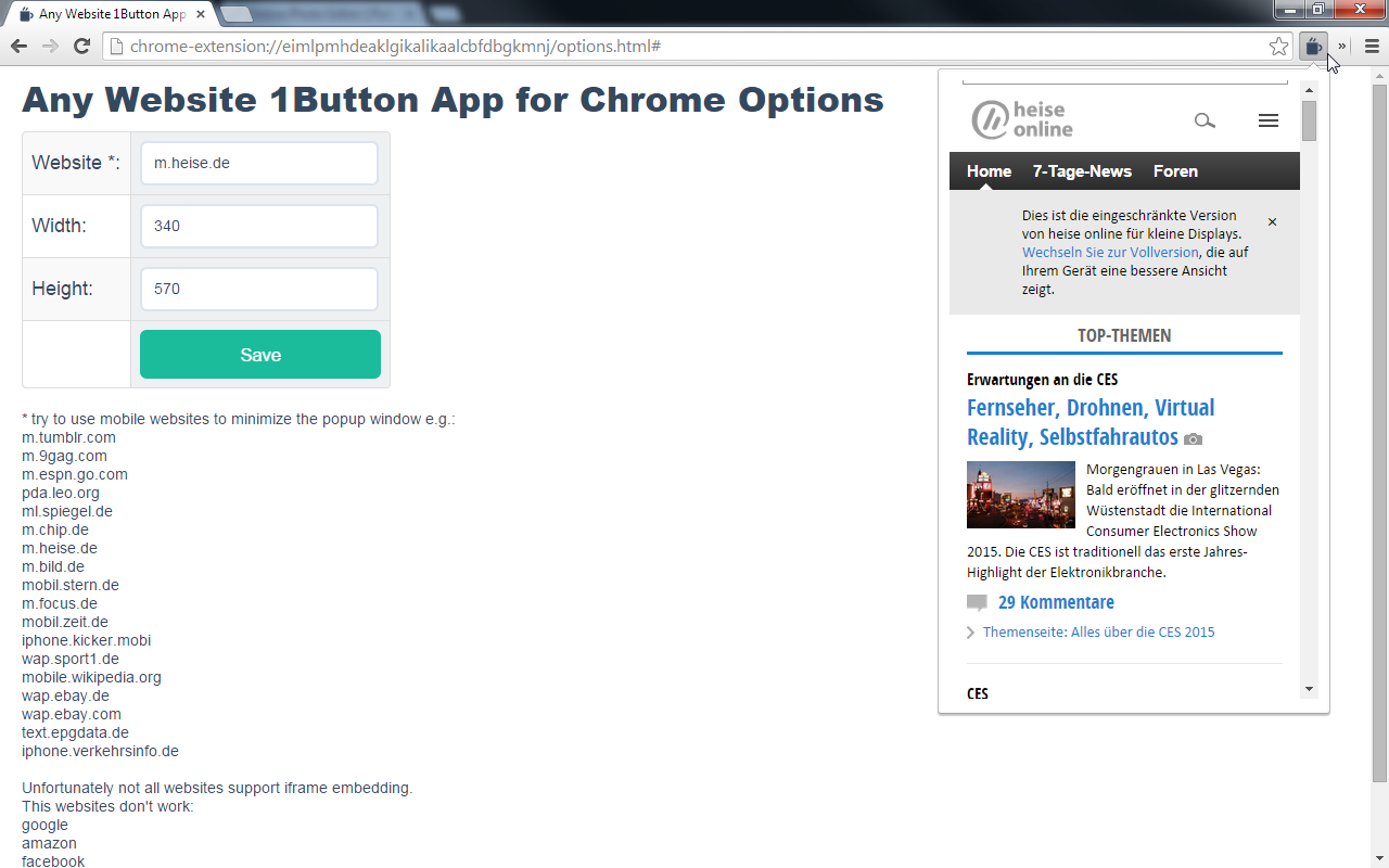 Any Website 1Button App for Chrome Preview image 6