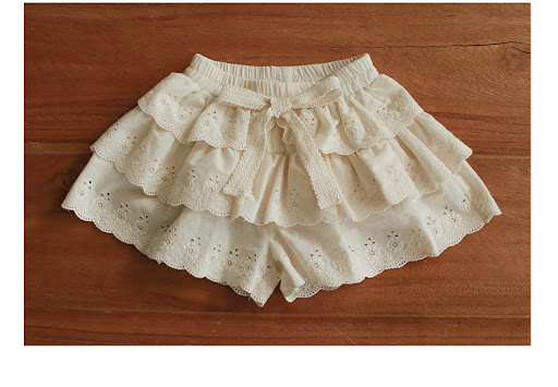 Title 3, Hollow-out girls multi-layer lace culottes, of...