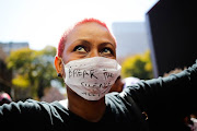 UKZN gender studies student Yamkela Dube participates in a protest against the scourge of woman and child abuse. 