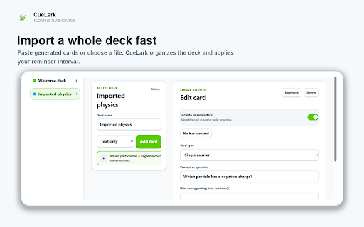 CueLark — Floating Flashcards screenshot 3