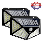 Đèn Led Năng Lượng Mặt Trời Chống Nước Cảm Biến Chuyển Động 100 Led 3 Chế Độ Siêu Sáng