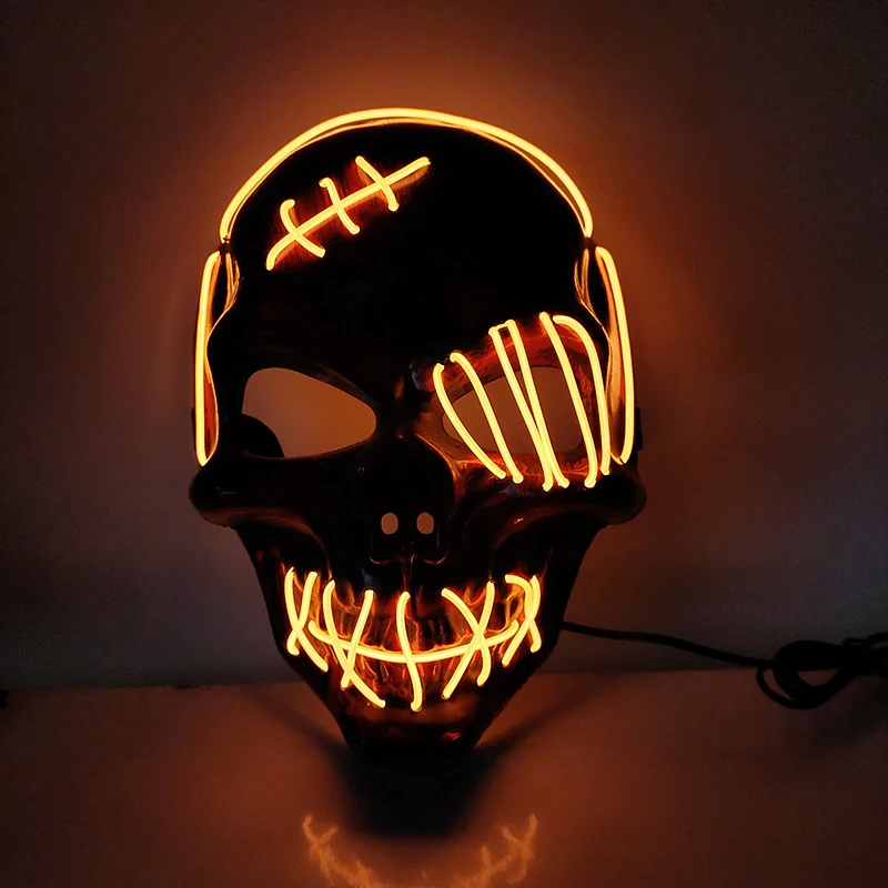 Strašna Povez preko oka Piratska Maska za Noć Veštica LED Cosplay, Svetleća Maska za Odrasle, EL Žica, Super za Žurke!