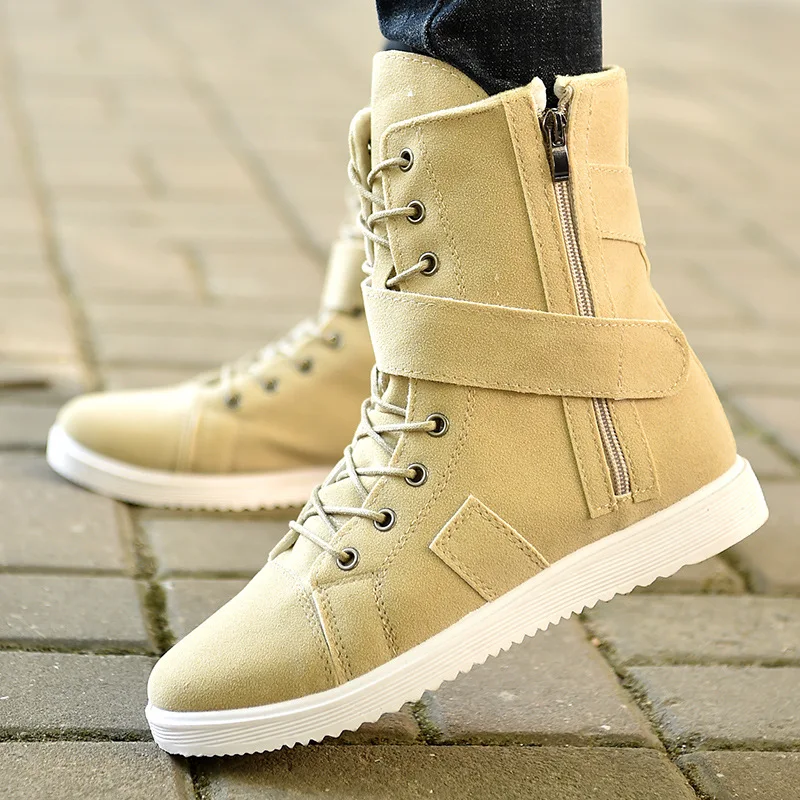 Stivali Militari da Uomo High-Top Plus in Cotone, Robusti e Confortevoli, Perfetti per Lavoro e Tempo Libero, Design Funzionale e Resistente