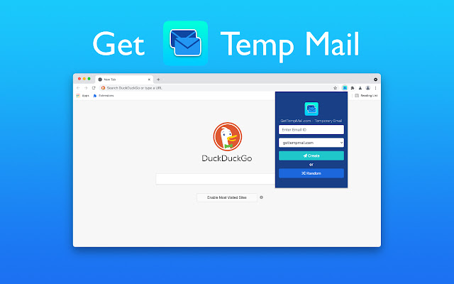 GetTempMail.com - Temporary Email chrome extension