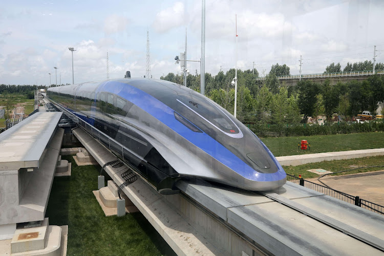 A high-speed maglev train is pictured in Qingdao, China. Picture: REUTERS