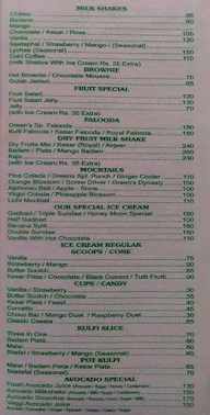 Greens Restaurant menu 2