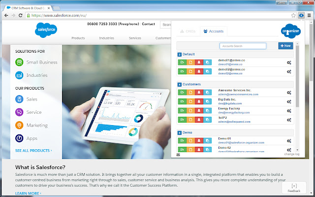 ORGanizer for Salesforce chrome extension