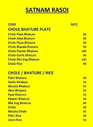 Satnam Rasoi menu 1