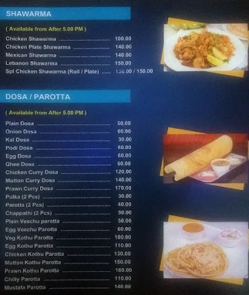 Pandiaas Multi Cuisine Restaurant menu 