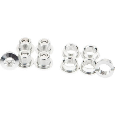 Problem Solvers Single Chainring Bolts, Silver, Set of 5