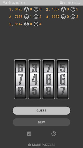 Screenshot Code Guess Puzzle Game