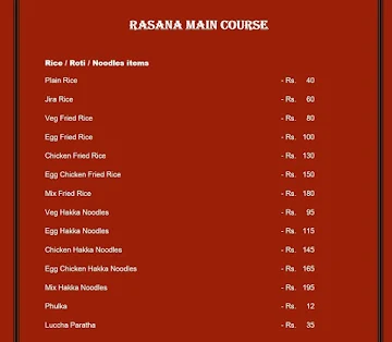 Rasana menu 