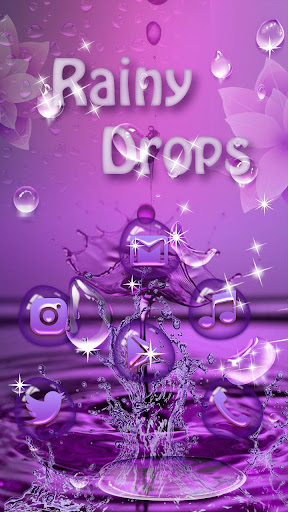 Purple Water Drops Theme