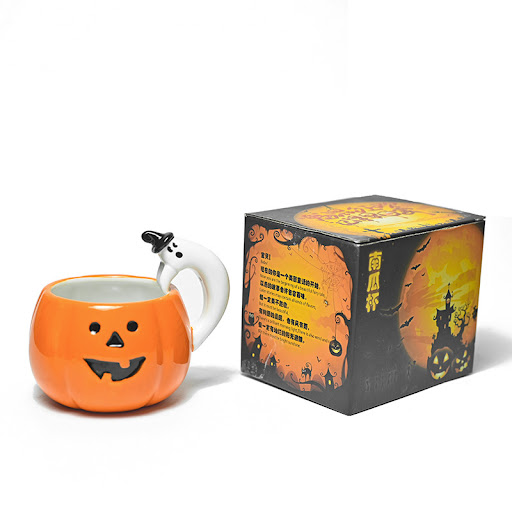 Title 2, Ceramic Pumpkin Cup Cartoon Ghost Water Cup Mug...