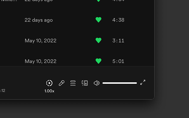 Spotify Playback Speed chrome extension