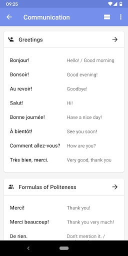 Screenshot Your French Phrasebook