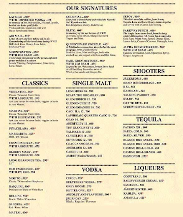 The Whitefield Arms Cafe menu 