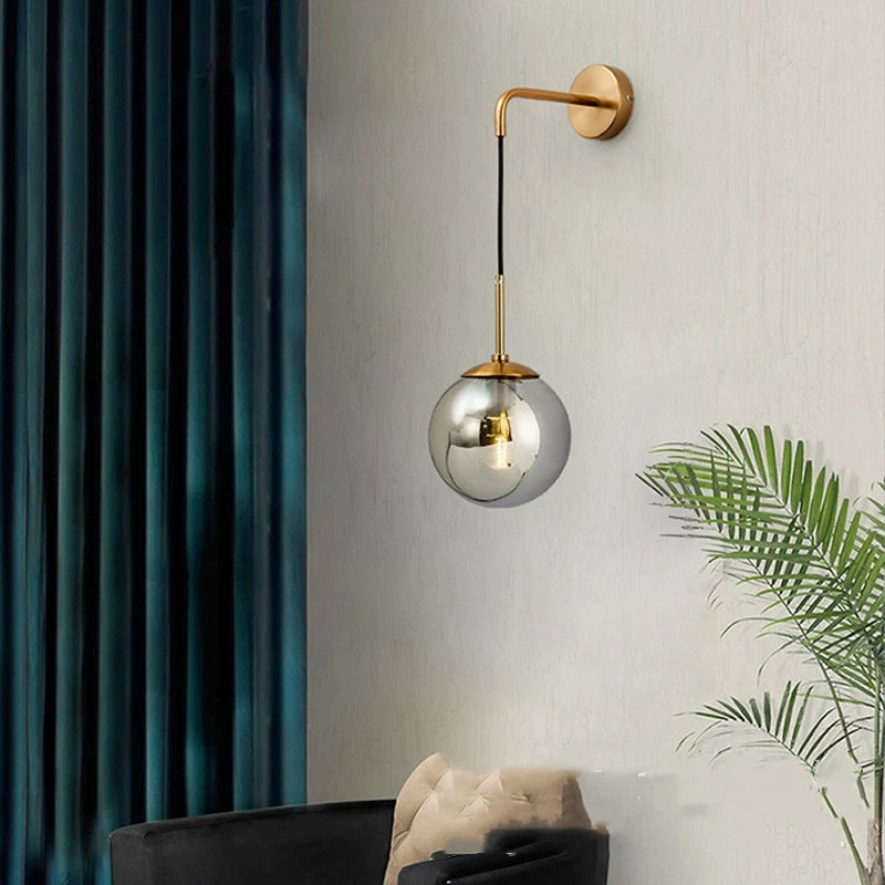 Scandinavische glazen wandlamp voor woonkamer, slaapkamer, nachtkastje, gang en hal. Stijlvolle verlichting voor je interieur.