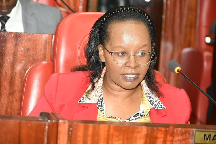 Annastaciah Githuba, Deputy Commissioner of the County Revenue Division before the Nairobi County Assembly ad-hoc committee on December 15, 2023