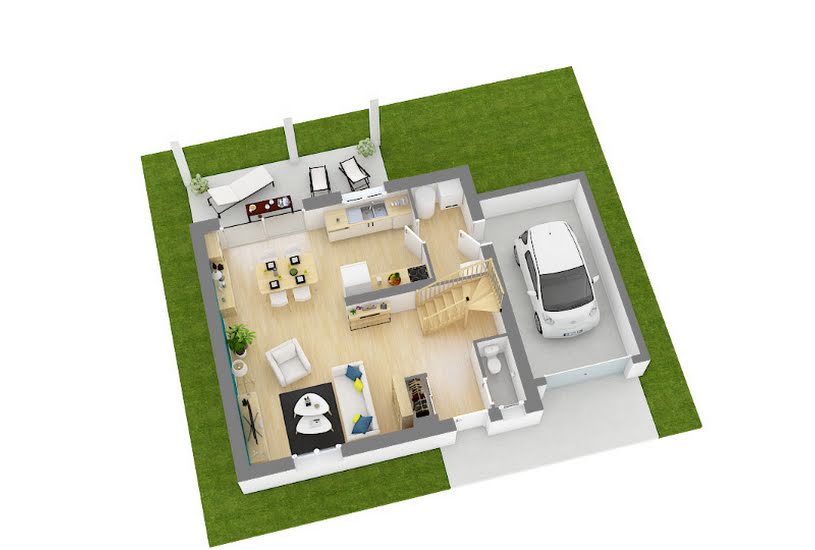  Vente Terrain + Maison - Terrain : 750m² - Maison : 95m² à Bellegarde-en-Forez (42210) 