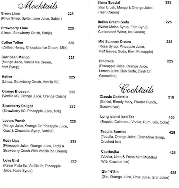 Varanda Kitchen & Bar menu 