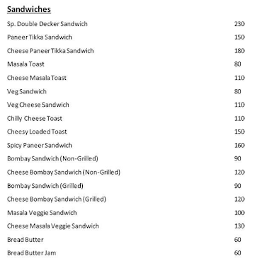 Mudaliar's Catering menu 