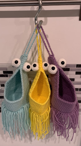 Title 6, Hand Crochet Wall Storage Bag. Organize your sp...