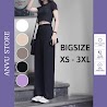 Quần Ống Rộng Suông Nữ Bigsize Culottes Xuông Dáng Dài Lưng Cao 1 Khuy Vải Tuyết Mưa Màu Đen Trắng Be Nâu Tím Ma112