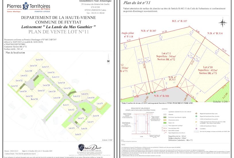  Vente Terrain à bâtir - à Feytiat (87220) 