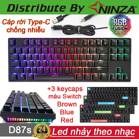 Bàn Phím Cơ Fuhlen D87S Led Rgb [Bảo Hành 24 Tháng] - Bàn Phím Gaming Fuhlen M87S D87S Cao Cấp